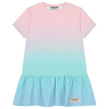 Girls Multi-Coloured Ombre Softskin Logo Dress