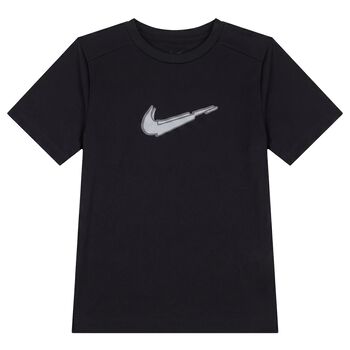 Boys Black Logo Dri-Fit T-Shirt