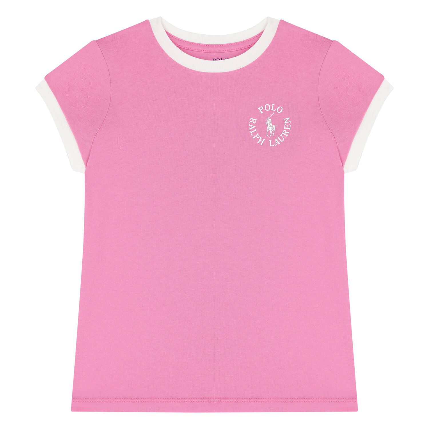 Girls Pink Cotton Logo T-Shirt, 1, hi-res image number null