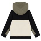 توب اولاد هودى بسحاب بالشعار باللون الاخضر والاسود والعاجى , 2, hi-res