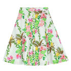 Girls White Broderie Anglaise Floral Skirt, 1, hi-res