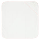 Baby Girls White & Pink Hooded Towel, 1, hi-res