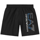 Boys Black Logo Swim Shorts, 2, hi-res