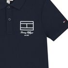 Boys Navy Blue Logo Polo Shirt, 1, hi-res