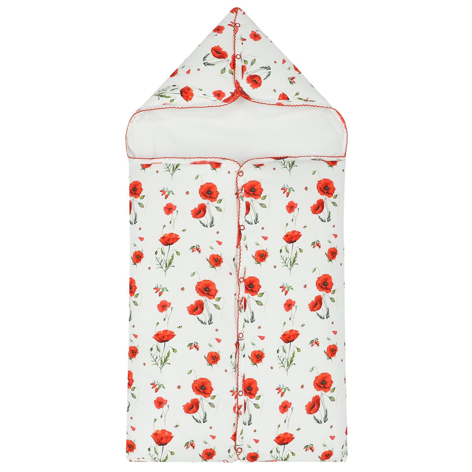 مدس بنات بطبعة الزهور باللون الأبيض والأحمر, 1, hi-res