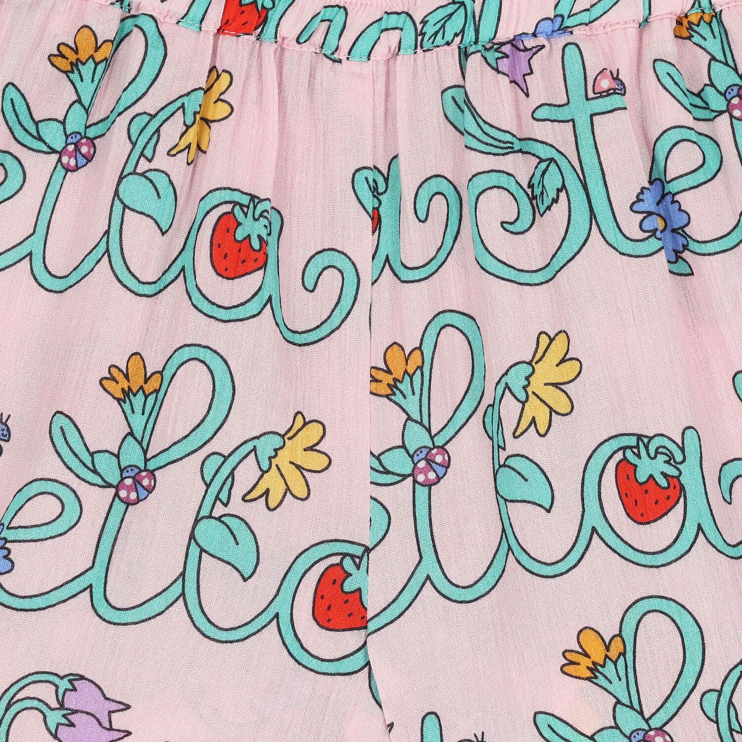 Girls Pink Logo Floral Shorts, 1, hi-res