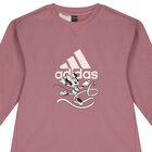 فستان بنات سويتشيرت بالشعار باللون الوردي, 1, hi-res