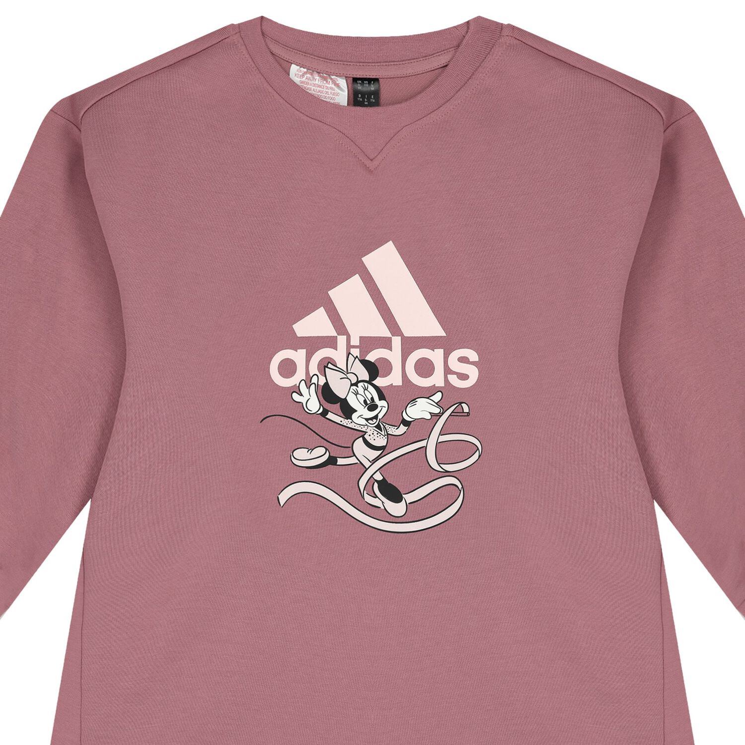 فستان بنات سويتشيرت بالشعار باللون الوردي, 1, hi-res