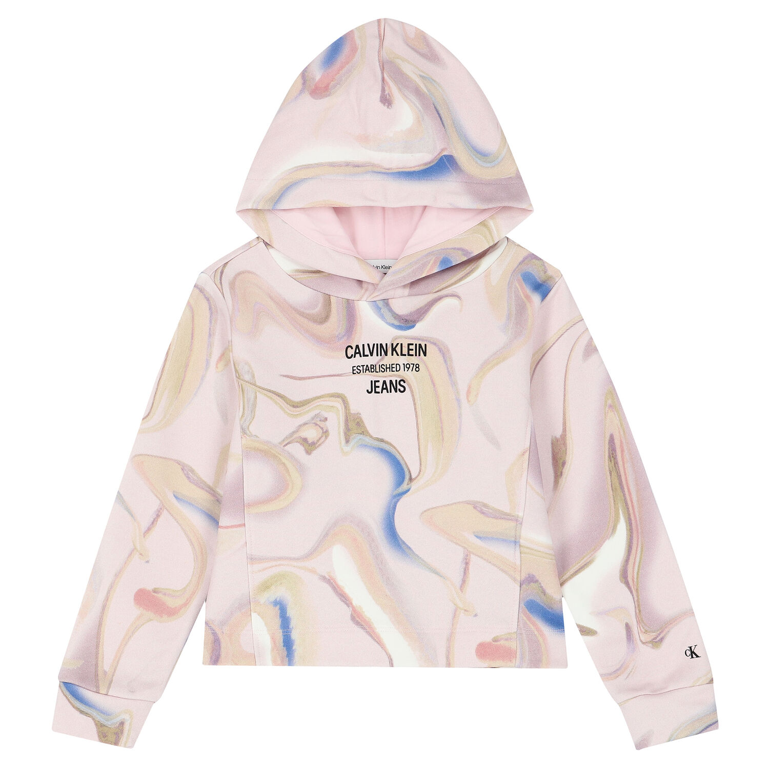 Girls Pink Logo Hooded Top, 1, hi-res