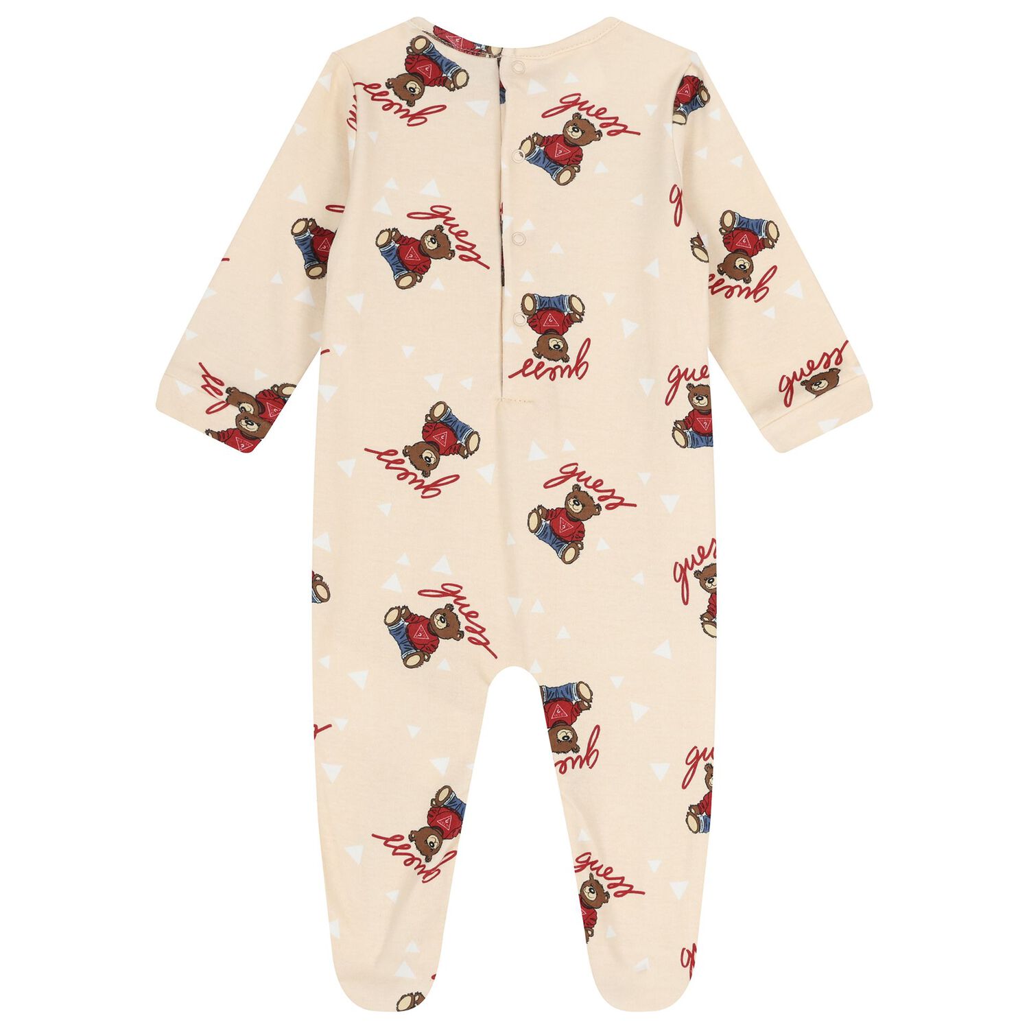 بدلة أطفال بشعار دب تيدي باللون البيج, 3, hi-res