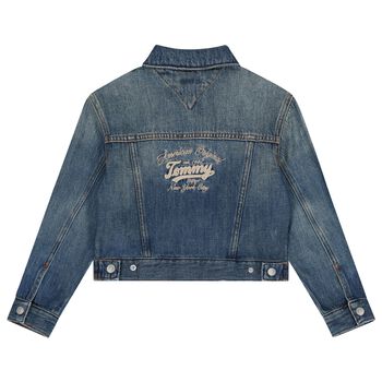 Girls Blue Logo Denim Jacket