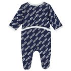Navy Blue & White Logo Babygrows ( 2-Pack ), 1, hi-res
