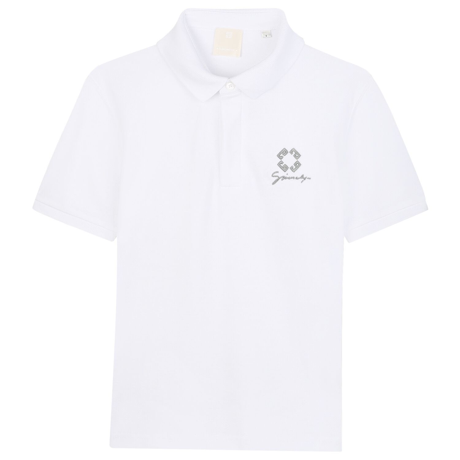 Boys White Logo Polo Shirt, 2, hi-res image number null