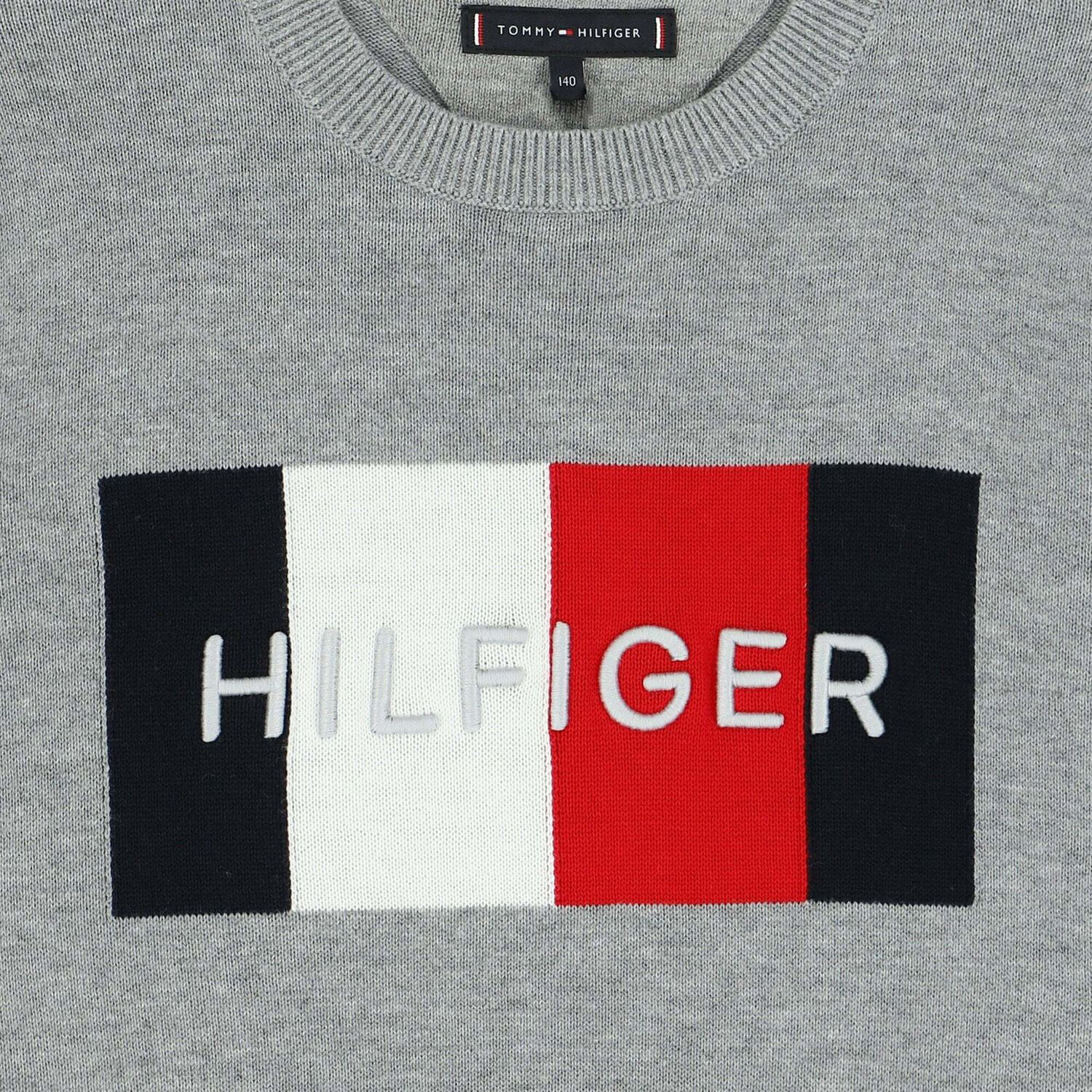 كنزة بالشعار باللون الرمادى للاولاد, 1, hi-res