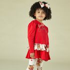 Girls Red & Ivory Logo Leggings Set, 1, hi-res