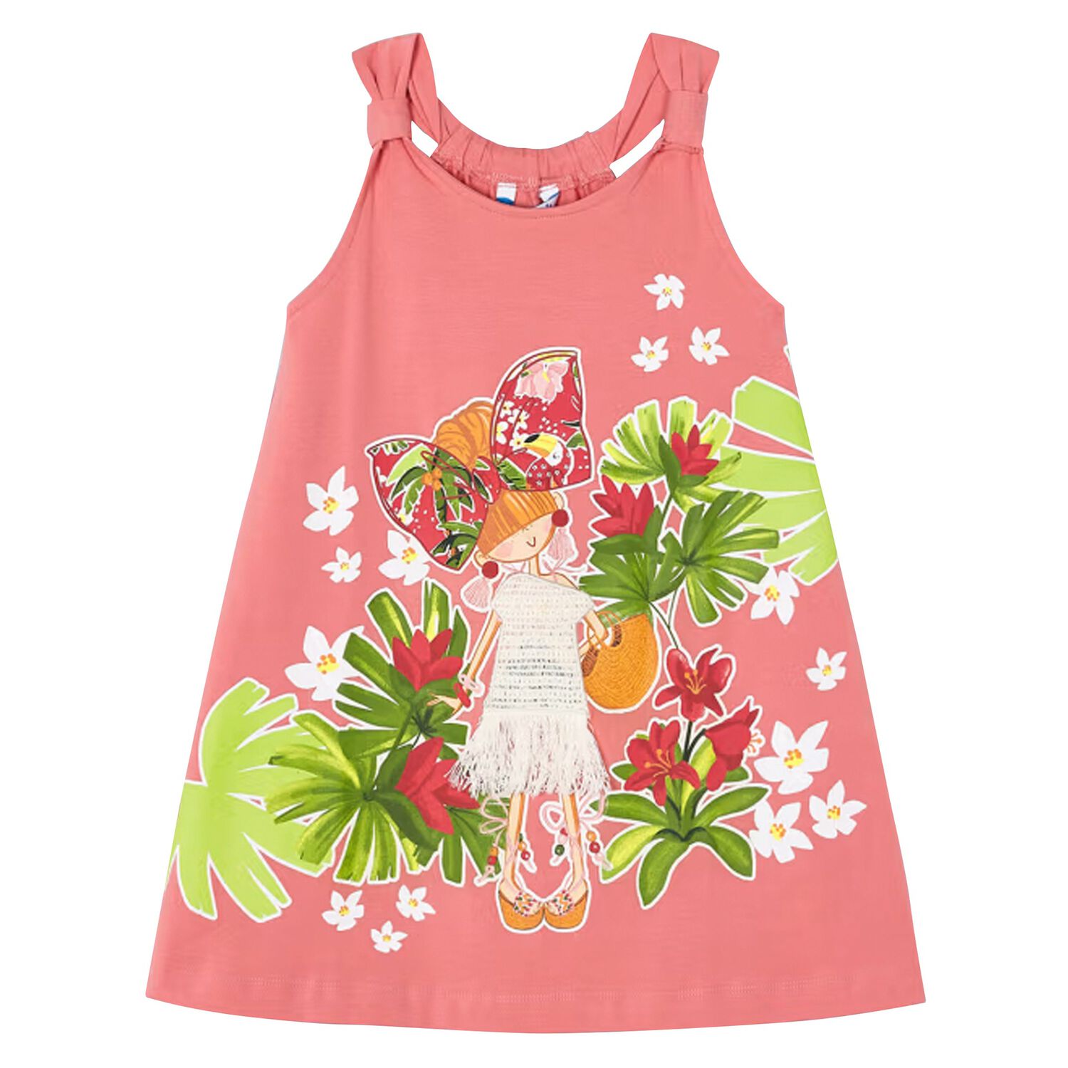 فستان بنات باللون الزهري, 1, hi-res