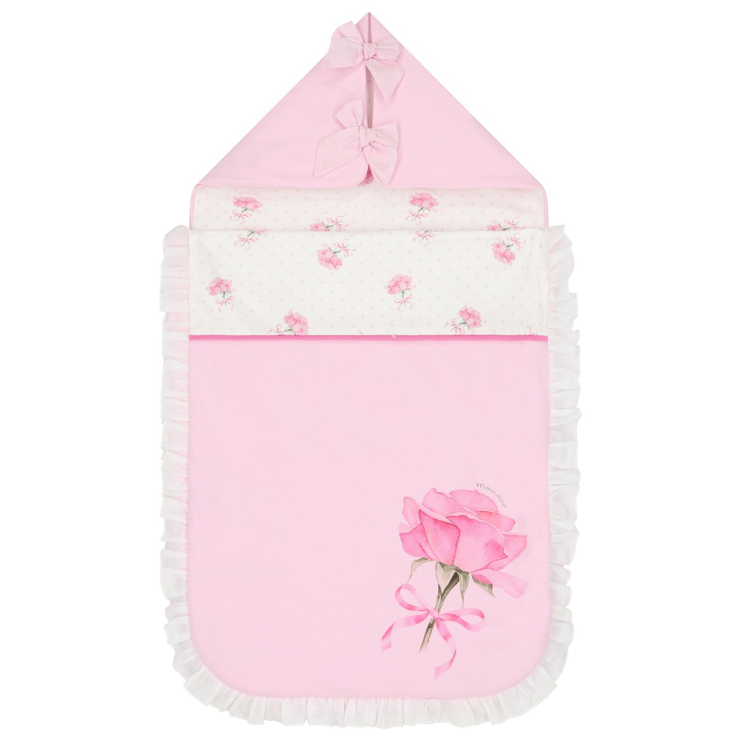 Baby Girls Pink & White Rose Nest, 1, hi-res