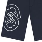 Boys Navy Blue Logo Shorts, 2, hi-res