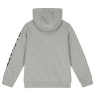 Boys Grey Logo Hooded Zip Up Top, 1, hi-res
