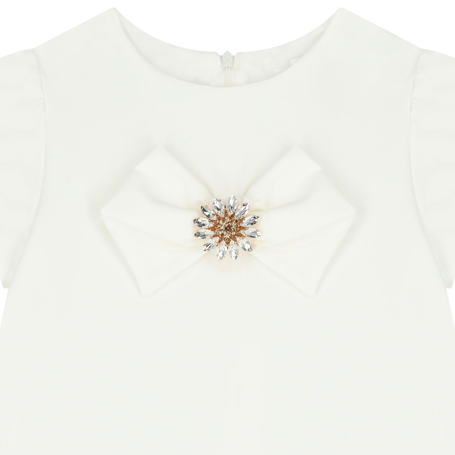 فستان أبيض مرصع بالماس للبنات, 1, hi-res