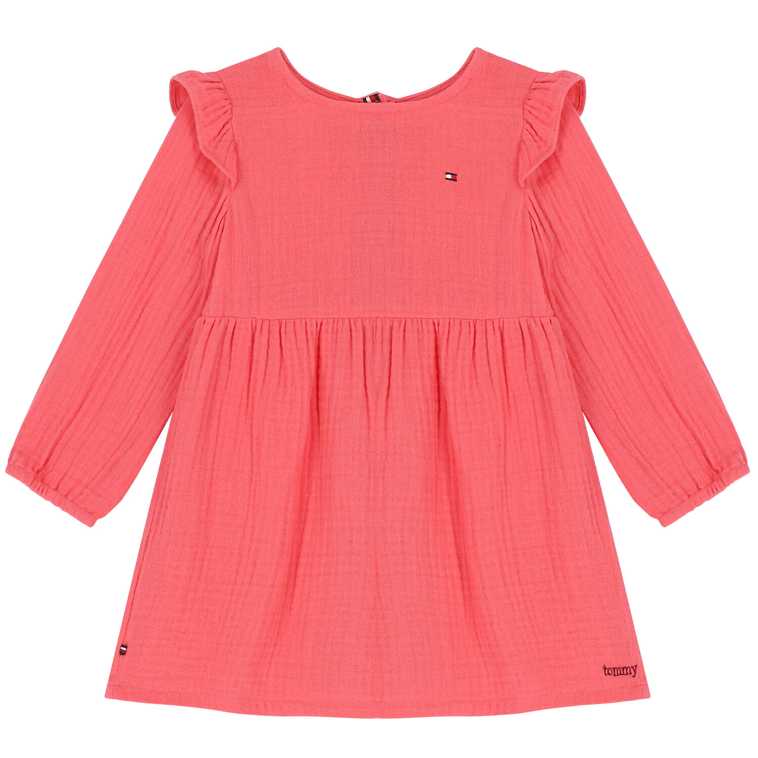 Baby Girls Pink Logo Dress, 1, hi-res