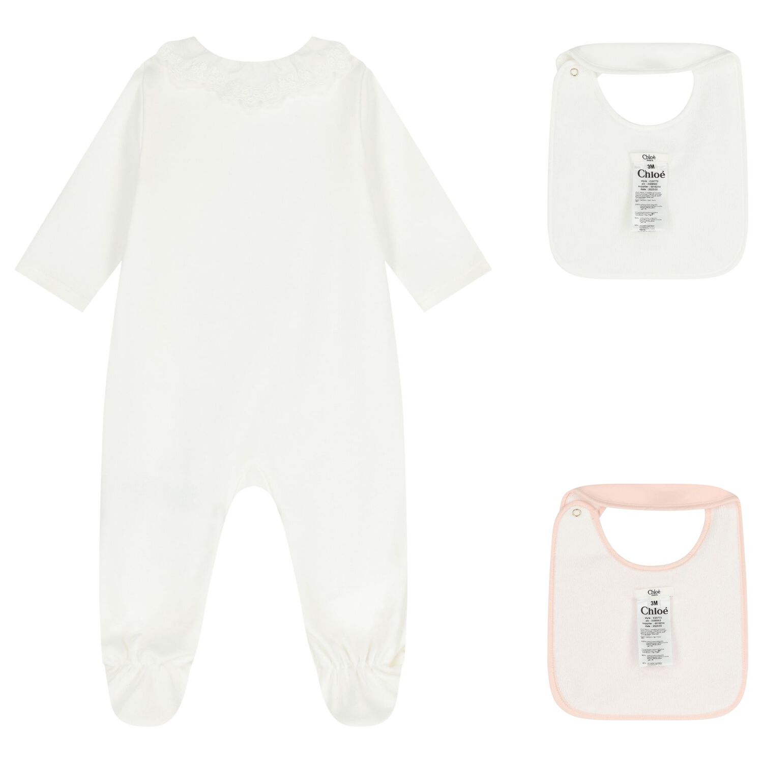 Baby Girls White & Pink Babygrow Gift Set , 1, hi-res