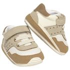 Baby Boys Beige & Ivory Pre Walker Trainers, 1, hi-res