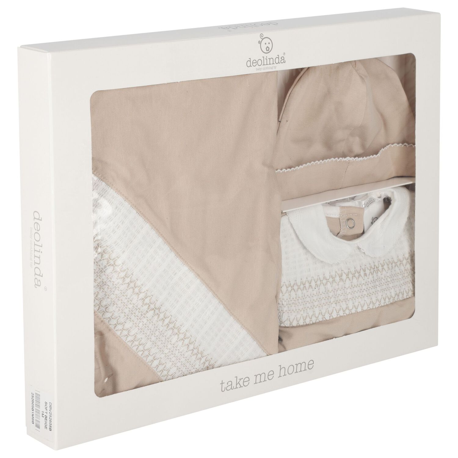 طقم هدايا بيبي جرو من قماش مكشكش باللون البيج, 1, hi-res