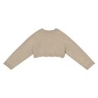 Younger Girls Beige Knitted Cardigan, 2, hi-res