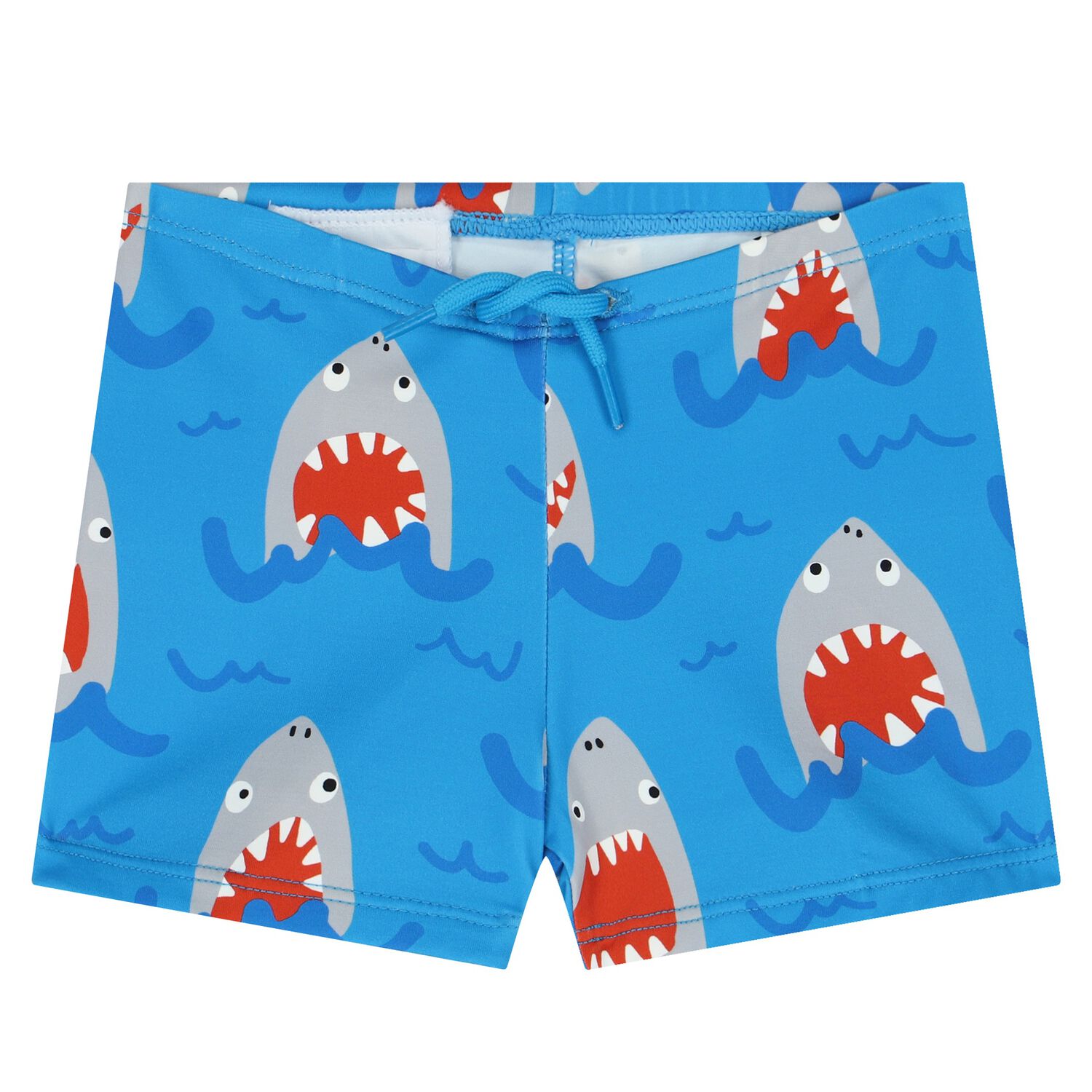 Younger Boys Blue Shark Swim Shorts, 1, hi-res image number null