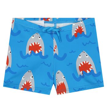 شورت سباحة بطبعة سمكة القرش باللون الأزرق