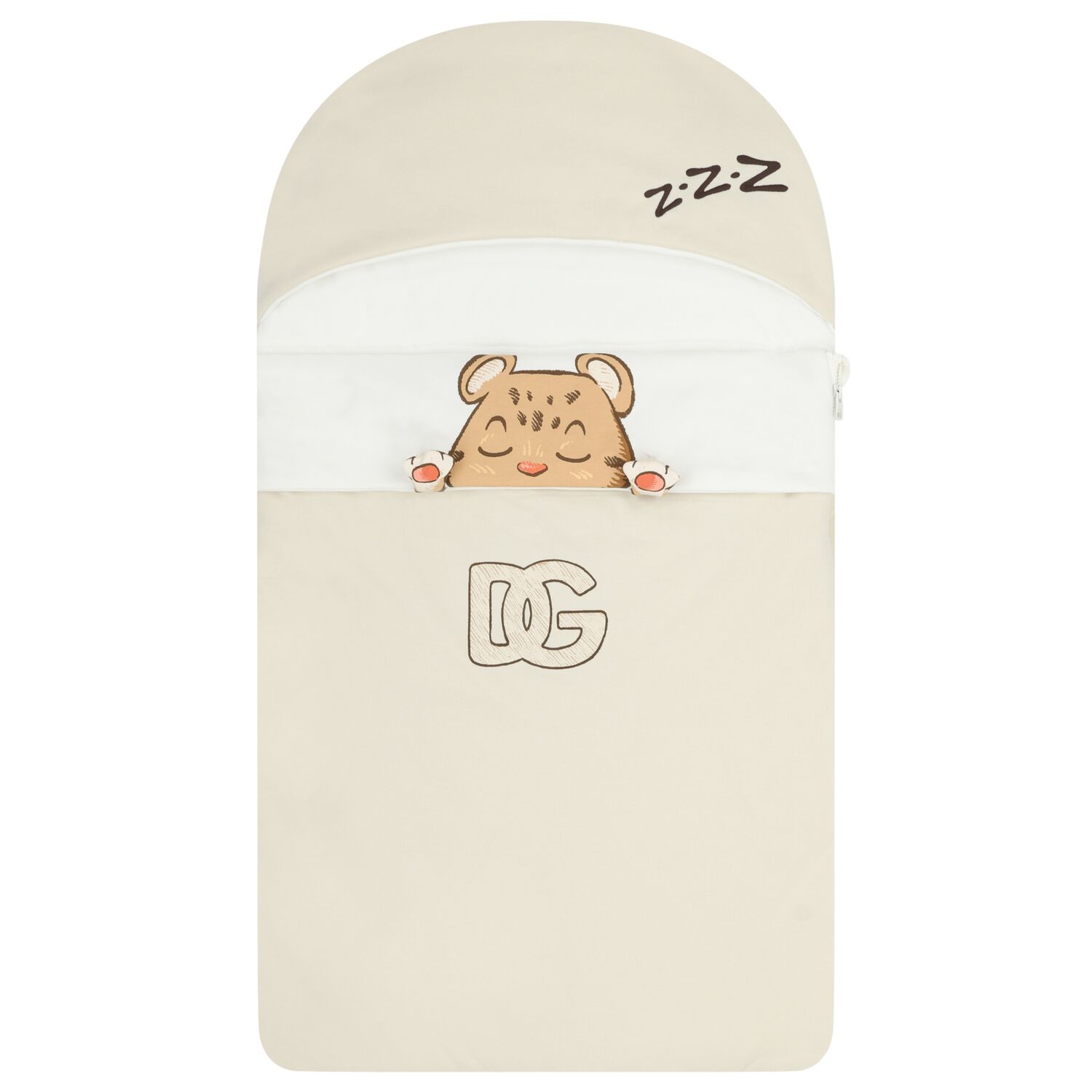 Ivory & Beige Leopard Logo Baby Nest, 1, hi-res