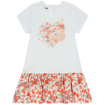 Girls White Heart Dress