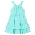 Girls Aqua Ruffled Dress, 2, hi-res