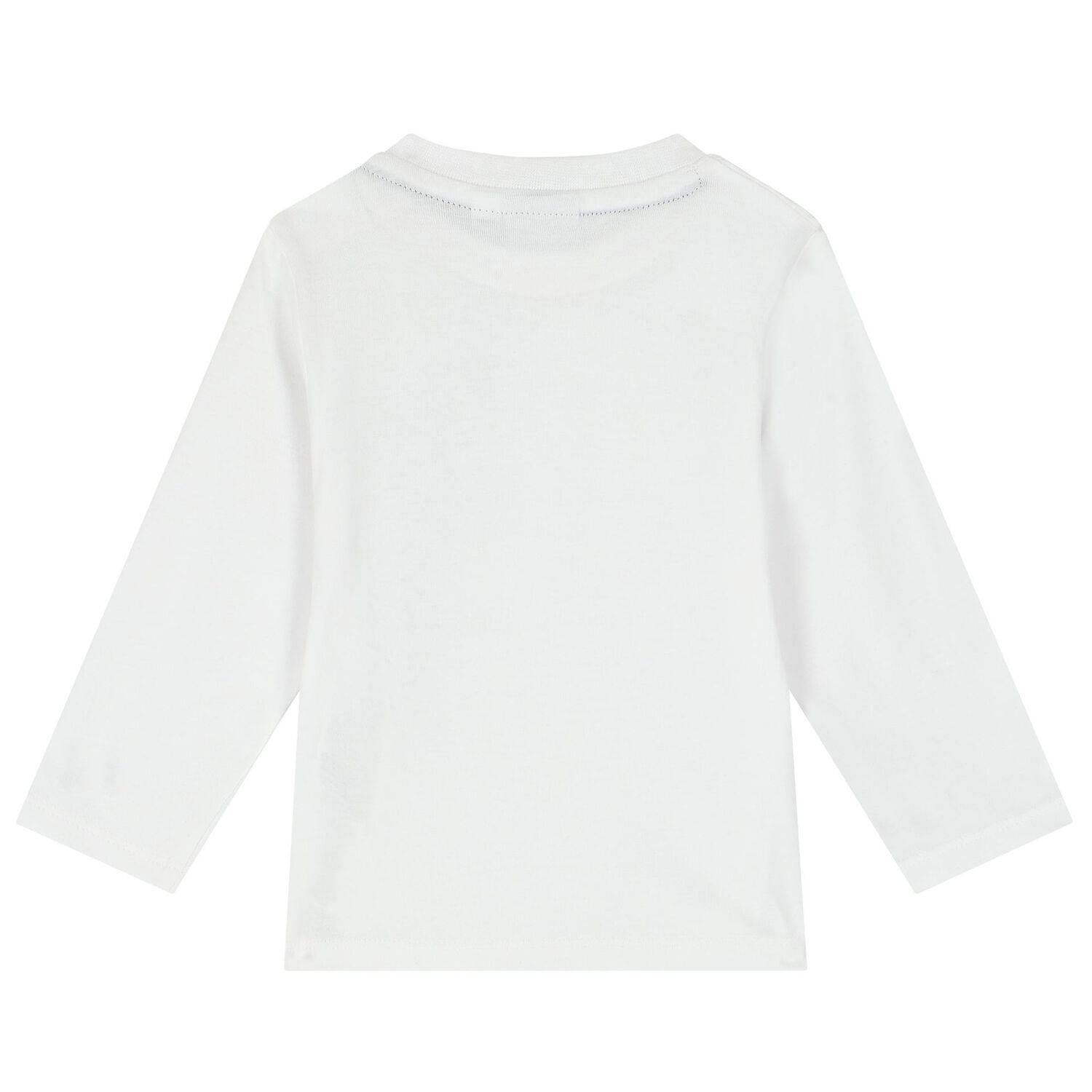 Younger Boys White Logo Long Sleeve Top, 2, hi-res image number null