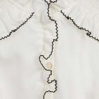 بلوزة ساتان بوبلين باللون العاجي للبنات, 1, hi-res