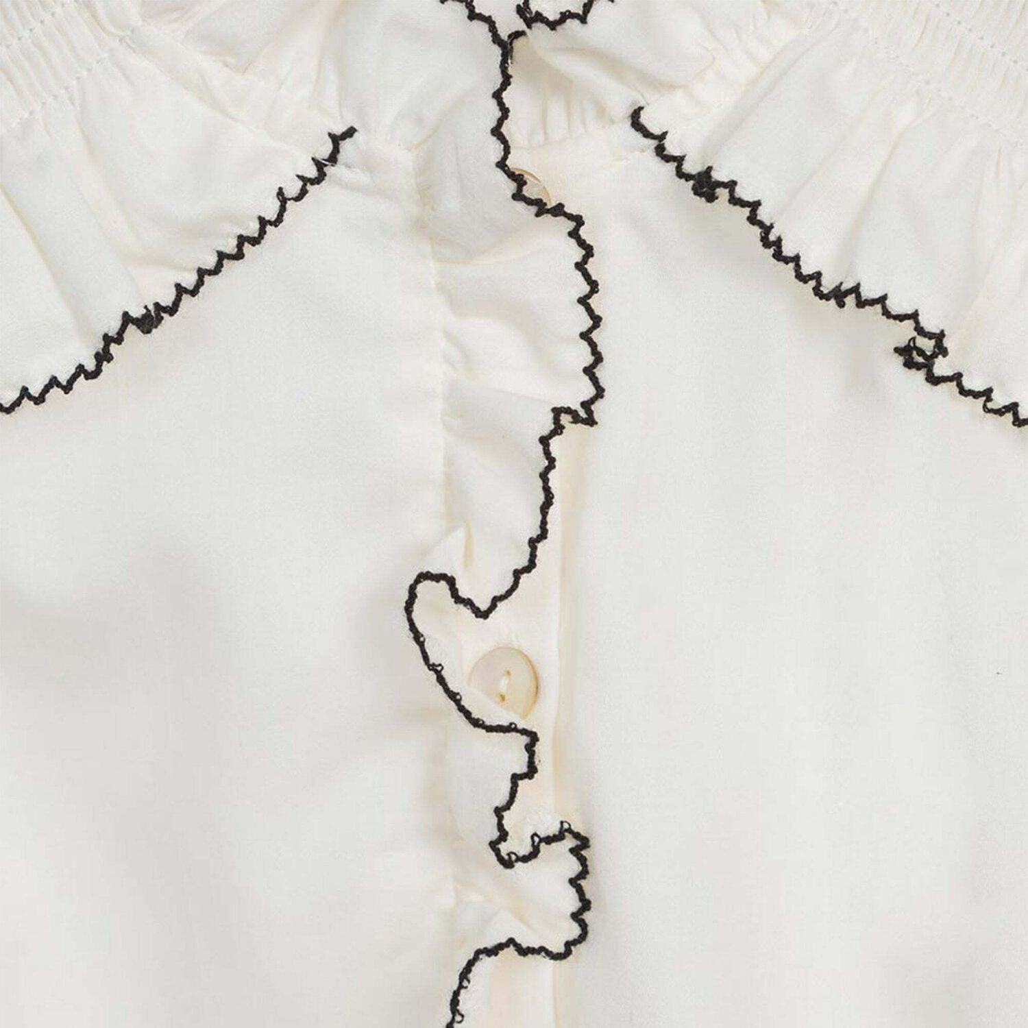 بلوزة ساتان بوبلين باللون العاجي للبنات, 1, hi-res image number null