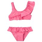 Girls Pink Ruffled Bikini, 2, hi-res