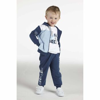 Boys White Logo Long Sleeve Top