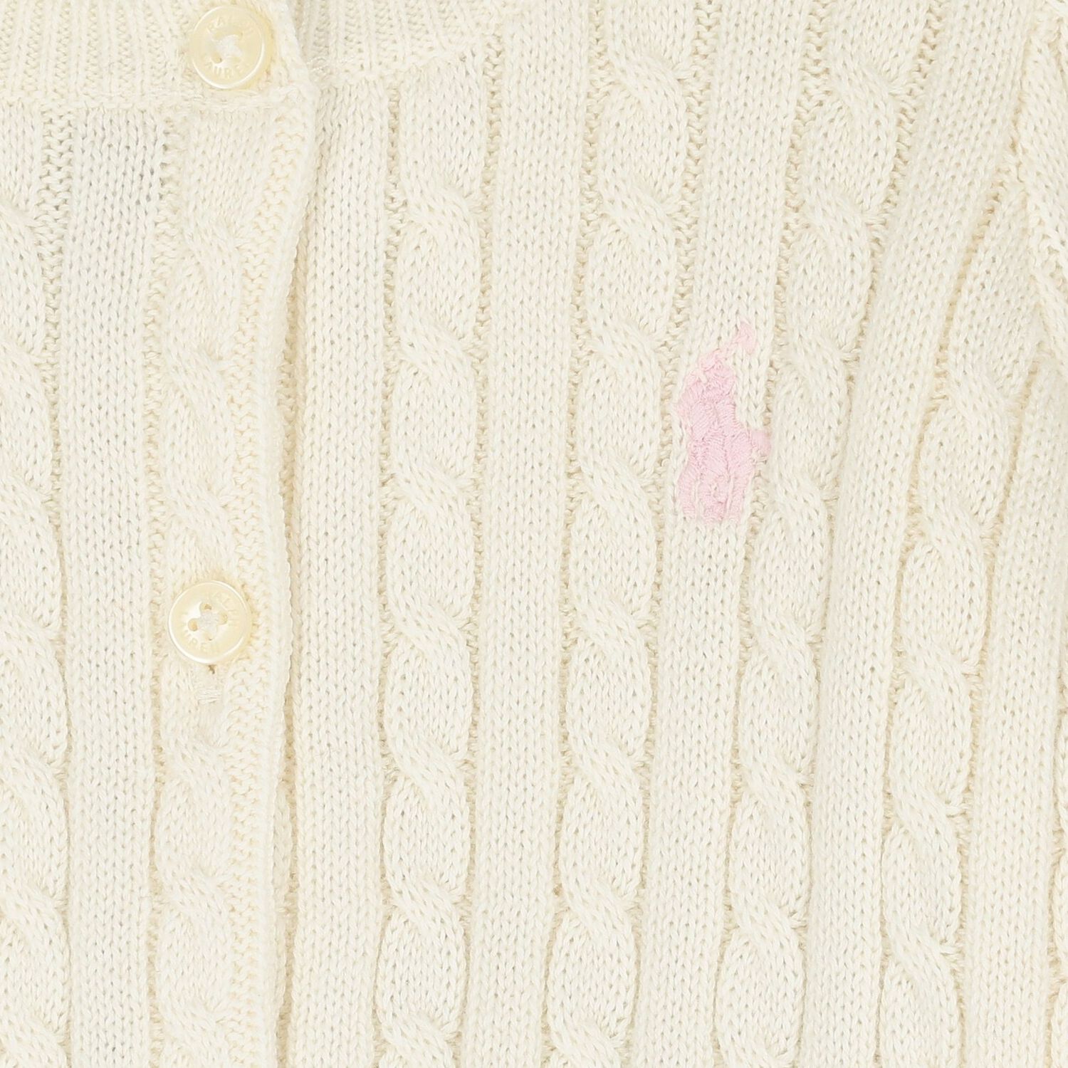 Baby Girls Ivory Cable Knit Cardigan, 1, hi-res