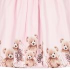 Girls Pink Teddy Bear Ruffled Dress, 1, hi-res