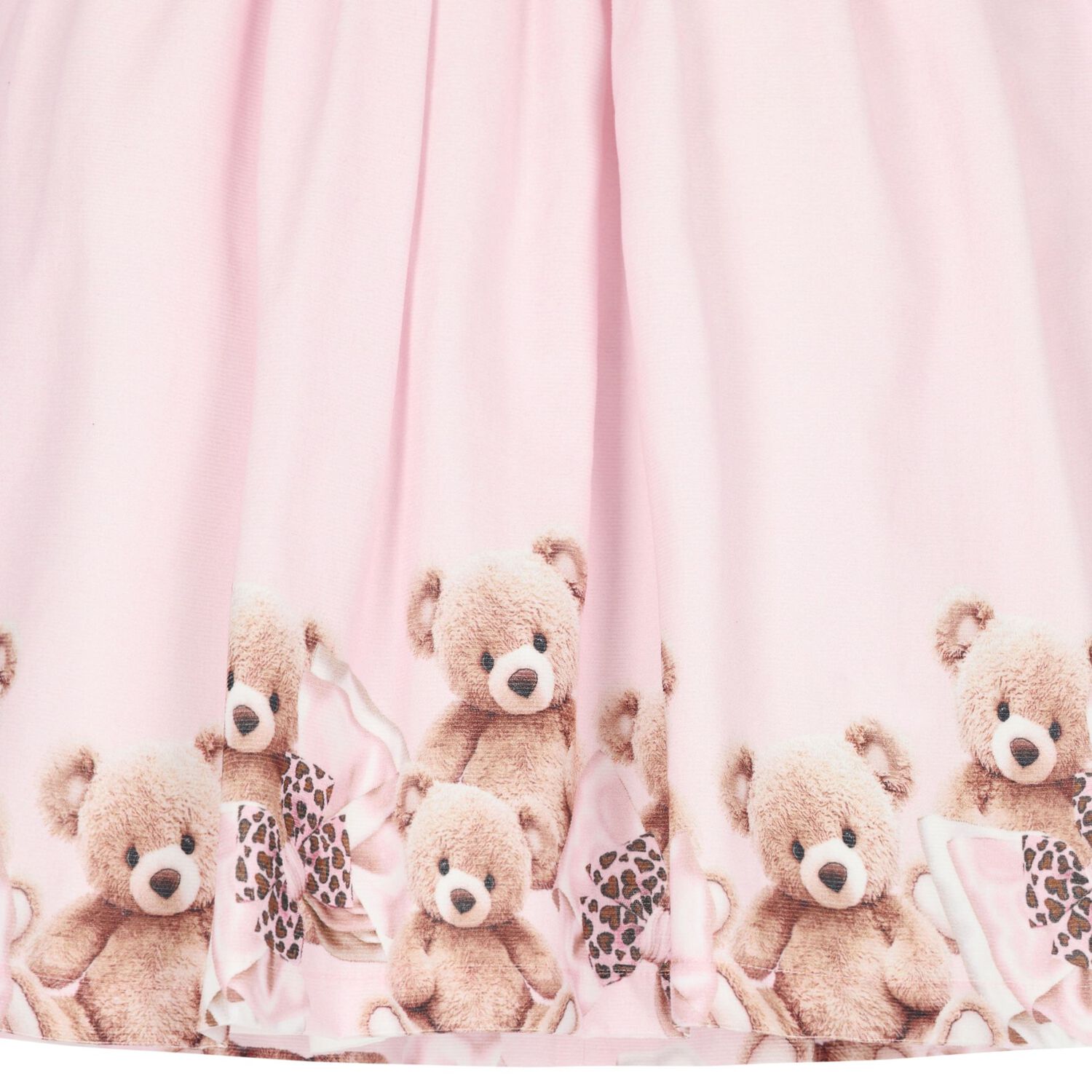 Girls Pink Teddy Bear Ruffled Dress, 1, hi-res image number null