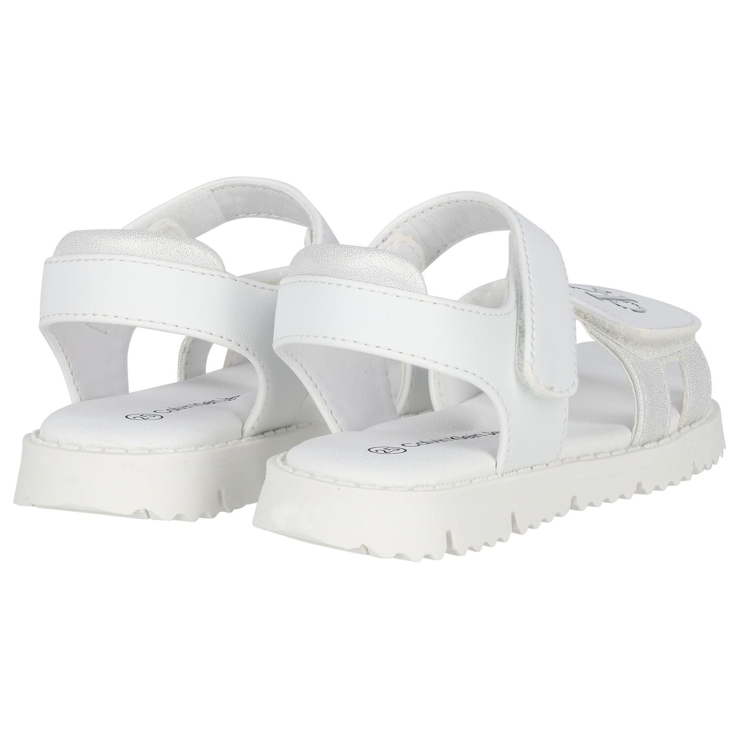 Girls White Logo Sandals, 1, hi-res image number null