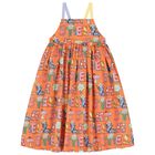 فستان بنات بشعار الورد باللون البرتقالي, 1, hi-res