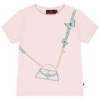 Girls Pink Logo Bag T-Shirt, 2, hi-res