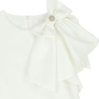 Girls Ivory Crepe Bow Dress , 1, hi-res