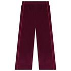 Girls Burgundy Logo Trousers, 2, hi-res