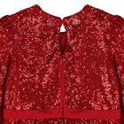 Girls Red Embellished Sequin Dress, 1, hi-res