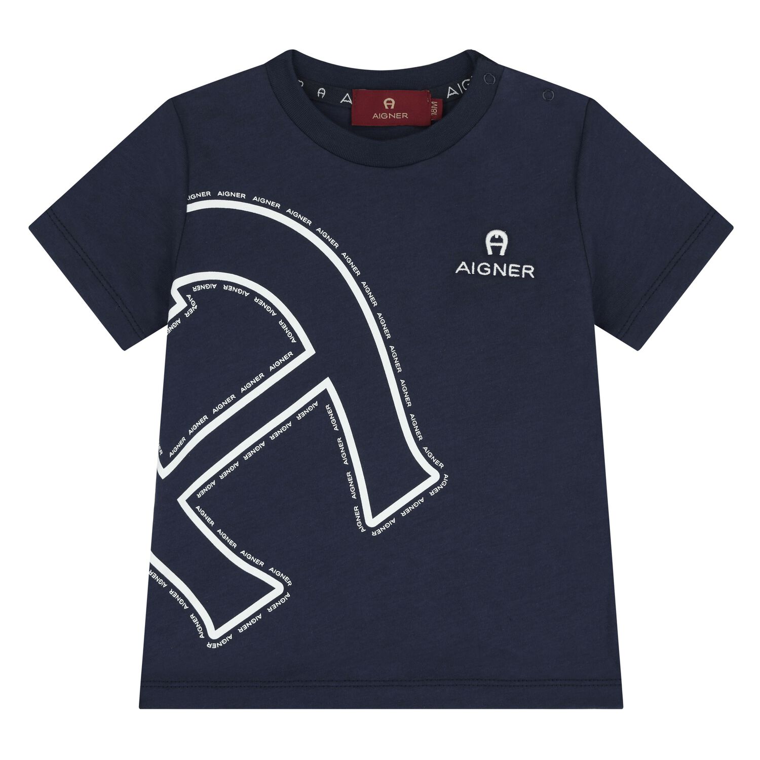 Younger Boys Navy Blue Logo T-Shirt , 3, hi-res