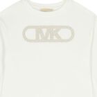 Girls White Logo Long Sleeve Top, 2, hi-res